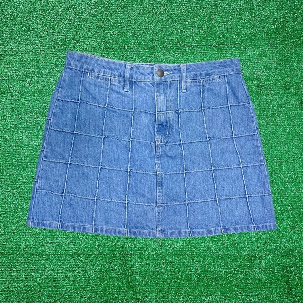 Trendy Forever 21 Denim Skirt Patchwork Retro
